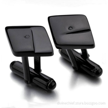 High Quality Polishing & Plating Black Sterling Silver Cufflinks For Men
